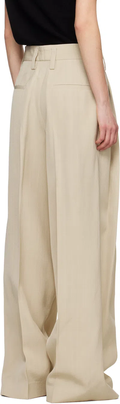 Jil Sander Beige Voluminous Pleated Trousers In 272 Canvas Beige