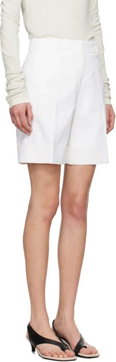 Jil Sander White Straight Leg Shorts In White