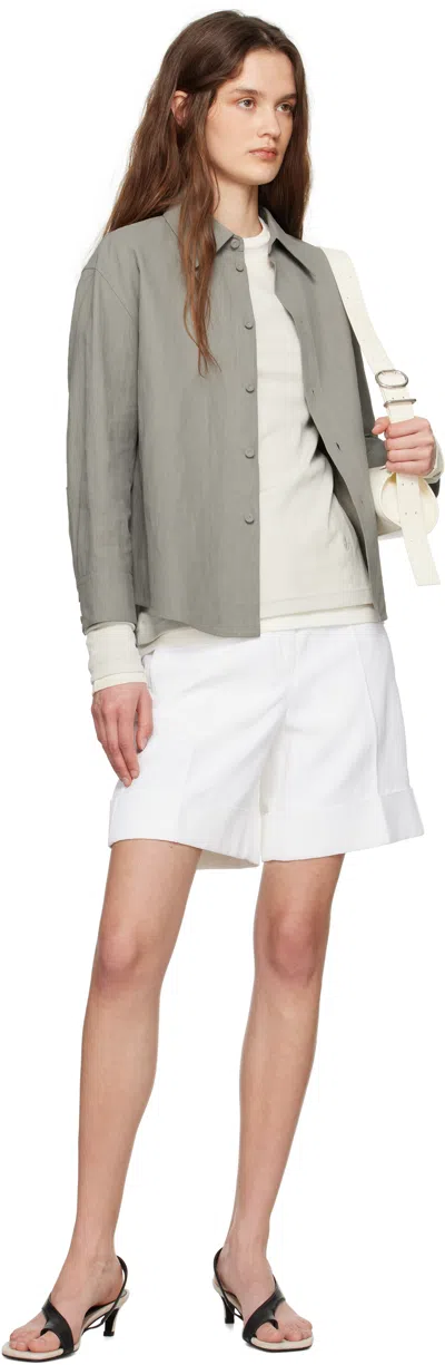 Jil Sander White Straight Leg Shorts In White