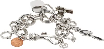 D'heygere Silver Vaquera Edition Charm 2.0 Bracelet In Silver/white