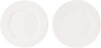 Service Projects White Métier Sp Embossed Dinner Plate Set In Metier