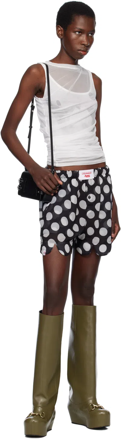 Charles Jeffrey Loverboy White Draped Mesh Tank Top In White