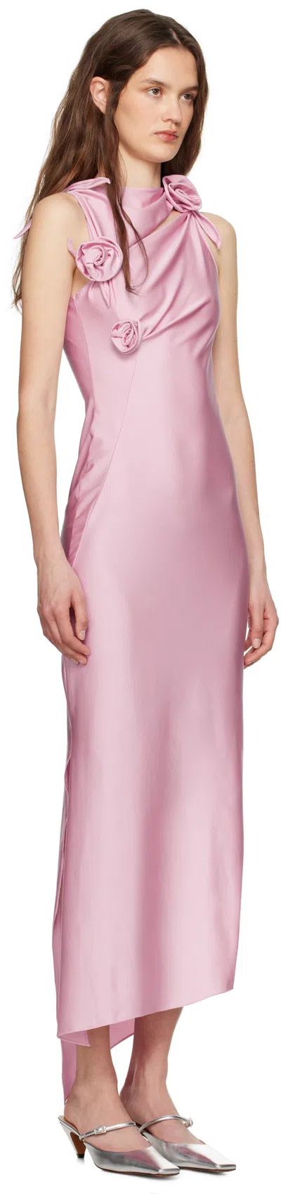 Coperni Asymmetric Flower Dress Woman Pink