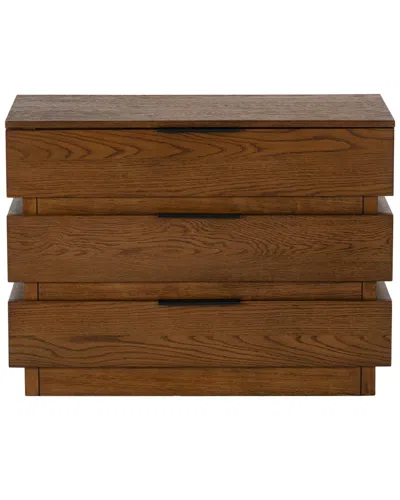 Safavieh Couture Titus 3 Drawer Stacked Chest In Brown