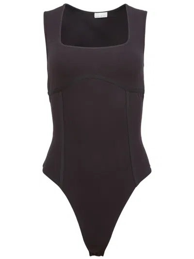 Fleur Du Mal Organic Cotton Tank Bodysuit In Black