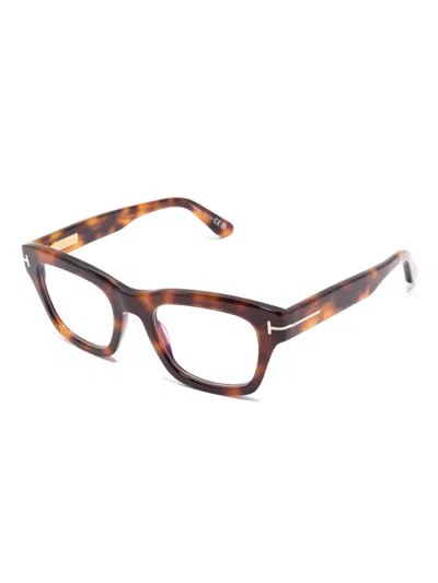 Tom Ford Rectangular-frame Glasses In Brown