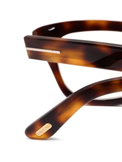 Tom Ford Rectangular-frame Glasses In Brown