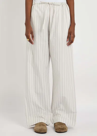 The Row Hypnosta Trousers In White With Stripes In Multi