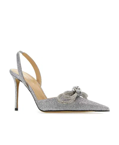 Machmach Double Bow Glitter 100mm Pumps In Gray