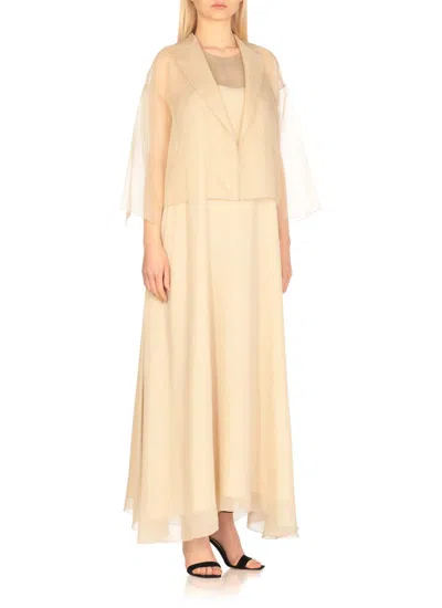 Antonelli Silk Jacket In Beige