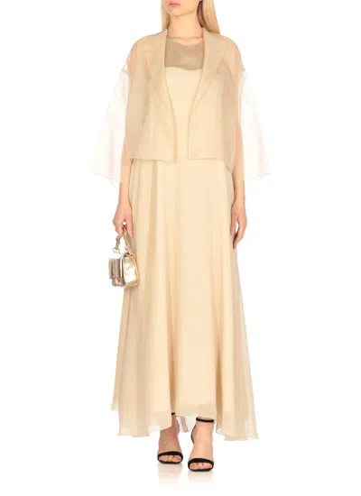 Antonelli Silk Jacket In Beige