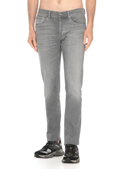 Dondup Denim Trousers With Belt Loops In Blue