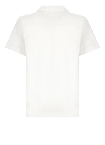 Ralph Lauren White Terry Cloth Polo Shirt In Neutral