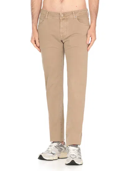 Jacob Cohen Bard Mid-rise Slim-fit Trousers In Beige