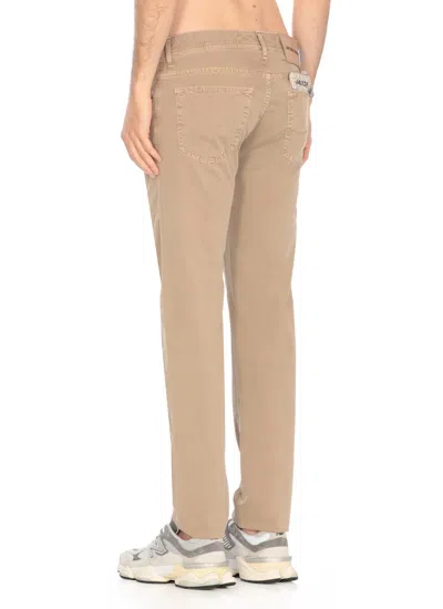 Jacob Cohen Bard Mid-rise Slim-fit Trousers In Beige
