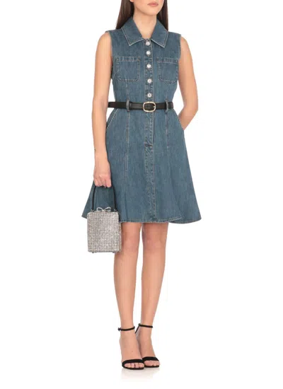 Self-portrait Crystal-embellished Fishnet Top Handle Bag In Gray