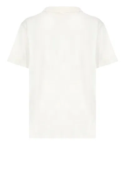 Ralph Lauren White Terry Cloth Polo Shirt In Neutral