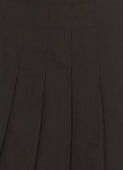 Msgm Pleated Mini Length Cotton Shorts In Black