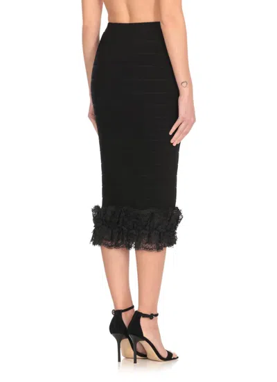 Self-portrait X Christopher Kane Lace-trimmed Midi Skirt In Black