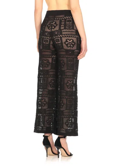 D Exterior D.exterior Crochet Wide Leg Pants In Black