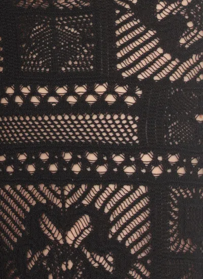 D Exterior D.exterior Crochet Wide Leg Pants In Black