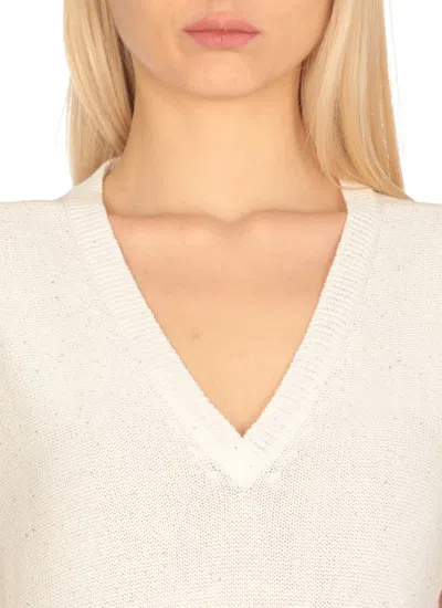 Fabiana Filippi Cotton And Linen Sweater In White