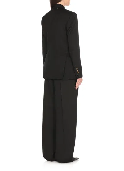 Golden Goose Double Breasted Blazer In Light Dry Wool Gabardine Clothing In Black