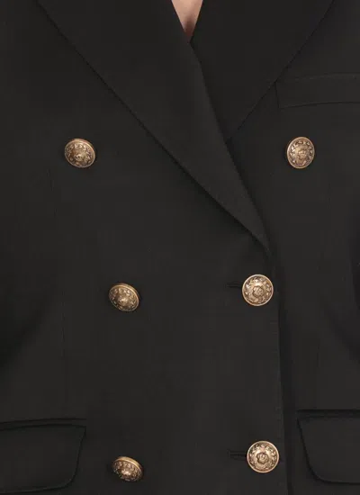 Golden Goose Double Breasted Blazer In Light Dry Wool Gabardine Clothing In Black