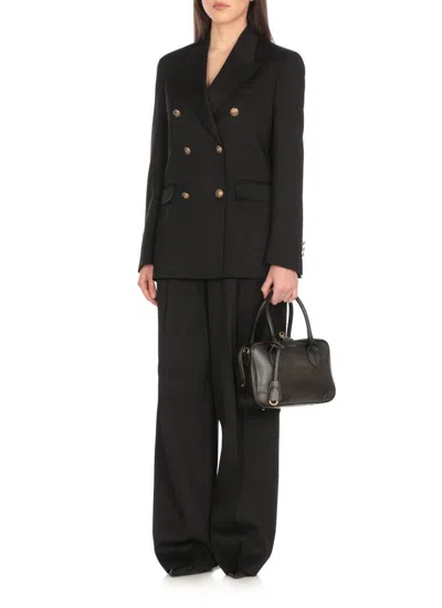 Golden Goose Double Breasted Blazer In Light Dry Wool Gabardine Clothing In Black