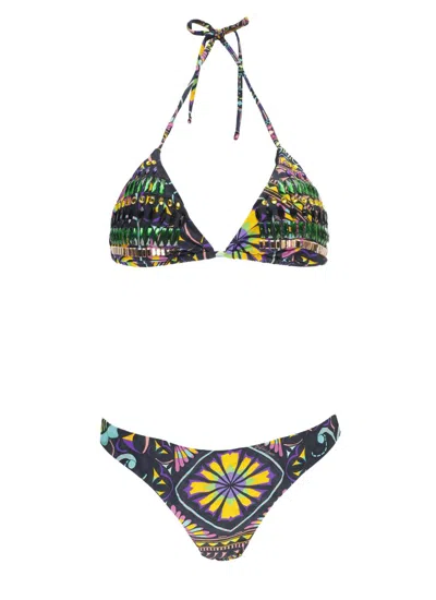 Miss Bikini Triangle Top Bikini With Strass Accents In Black