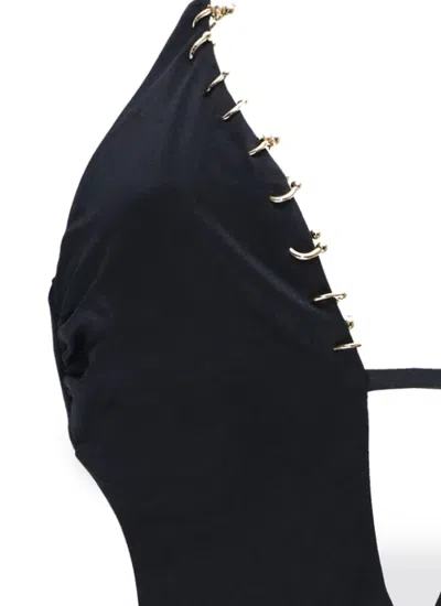 Miss Bikini Black Swimsuit With Front Cut-out In Blue