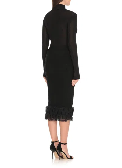 Self-portrait X Christopher Kane Lace-trimmed Cutout Bodysuit In Black