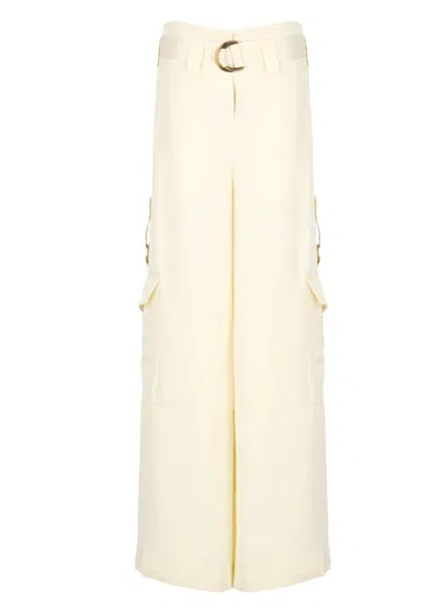 Zimmermann Pants In Yellow Viscose In Beige