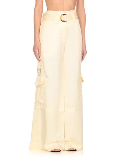 Zimmermann Pants In Yellow Viscose In Beige