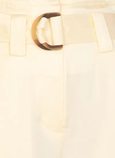 Zimmermann Pants In Yellow Viscose In Beige