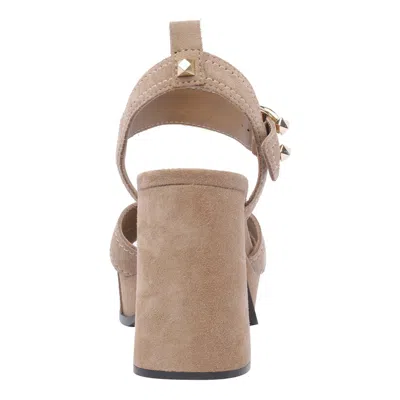 Ash Heeled Sandals Stud Embellishments In Beige