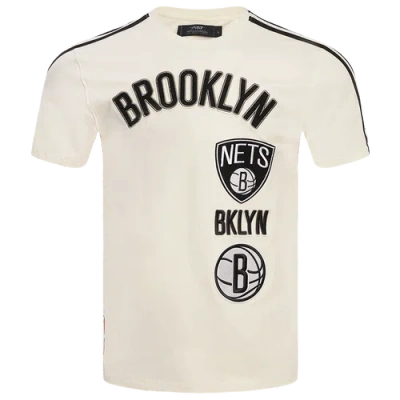 Pro Standard Mens Brooklyn Nets  Nets Retro Classic Sj Striped Tee In Eggshell/black