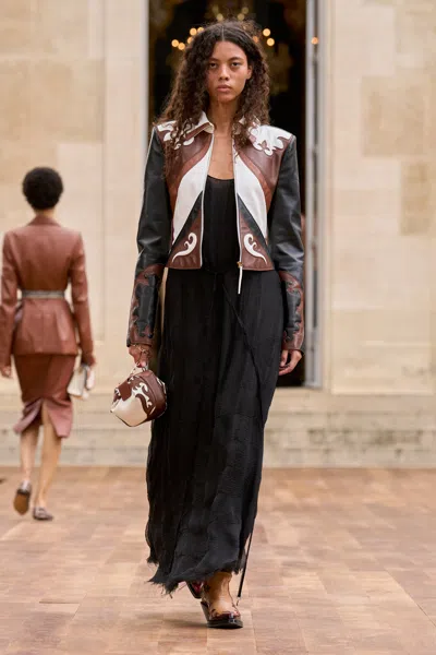 Gabriela Hearst Albie Paneled Leather Jacket In Multi