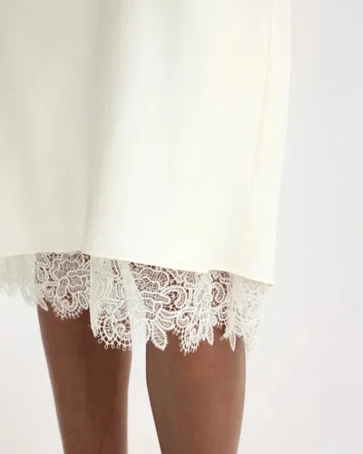 Rohe Lace Trimmed Silk Skirt In White