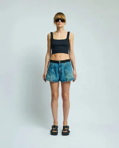 Haikure Siry Denim Shorts In Medium Wash Denim