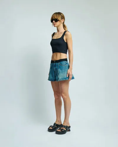 Haikure Siry Denim Shorts In Medium Wash Denim
