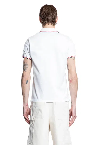 Moncler White Cotton Short-sleeved Polo T-shirt In White