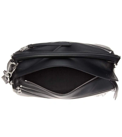 Shop Loewe Puzzle Zips Leather Shoulder Bag