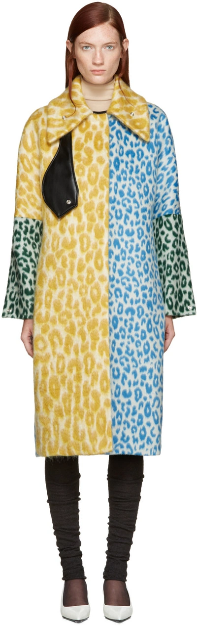 Acne Studios Woman Bertilyn Leo Oversized Leopard-print Felt Coat Yellow