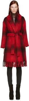 ALEXANDER WANG T Red Oversized Shawl Coat