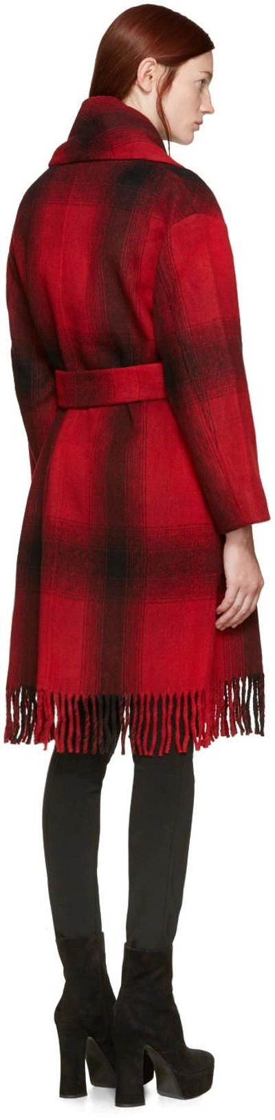 Shop Alexander Wang T Red Oversized Shawl Coat
