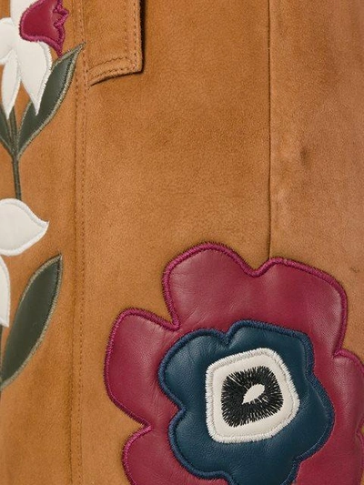 Shop Red Valentino Flower Patch Shearling Coat