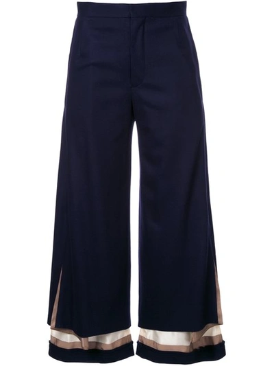 Undercover Layered Flared Trousers In Blue