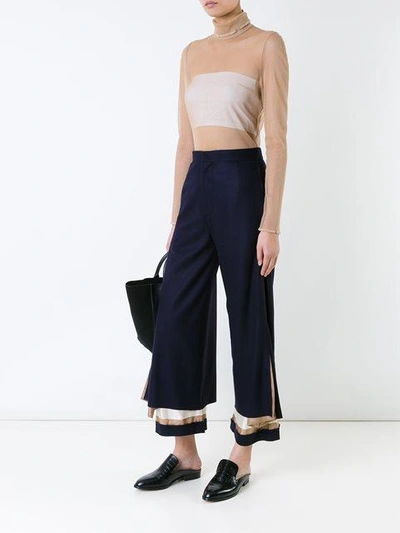 Shop Undercover Layered Flared Trousers In Blue