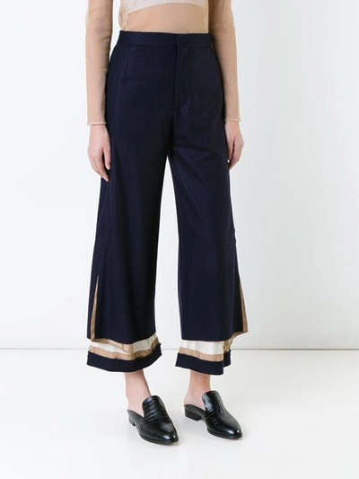 Shop Undercover Layered Flared Trousers In Blue